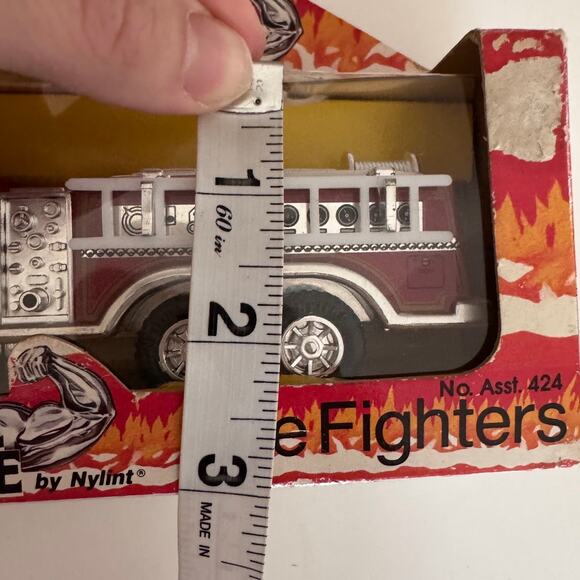 Vintage Metal Muscle By Nylint Red Firetruck Firefighters #424 Steel Tough - Picture 4 of 7